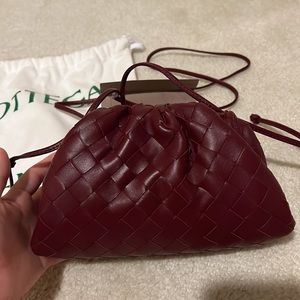 Bottega Burgundy Real Leather Mini Pouch